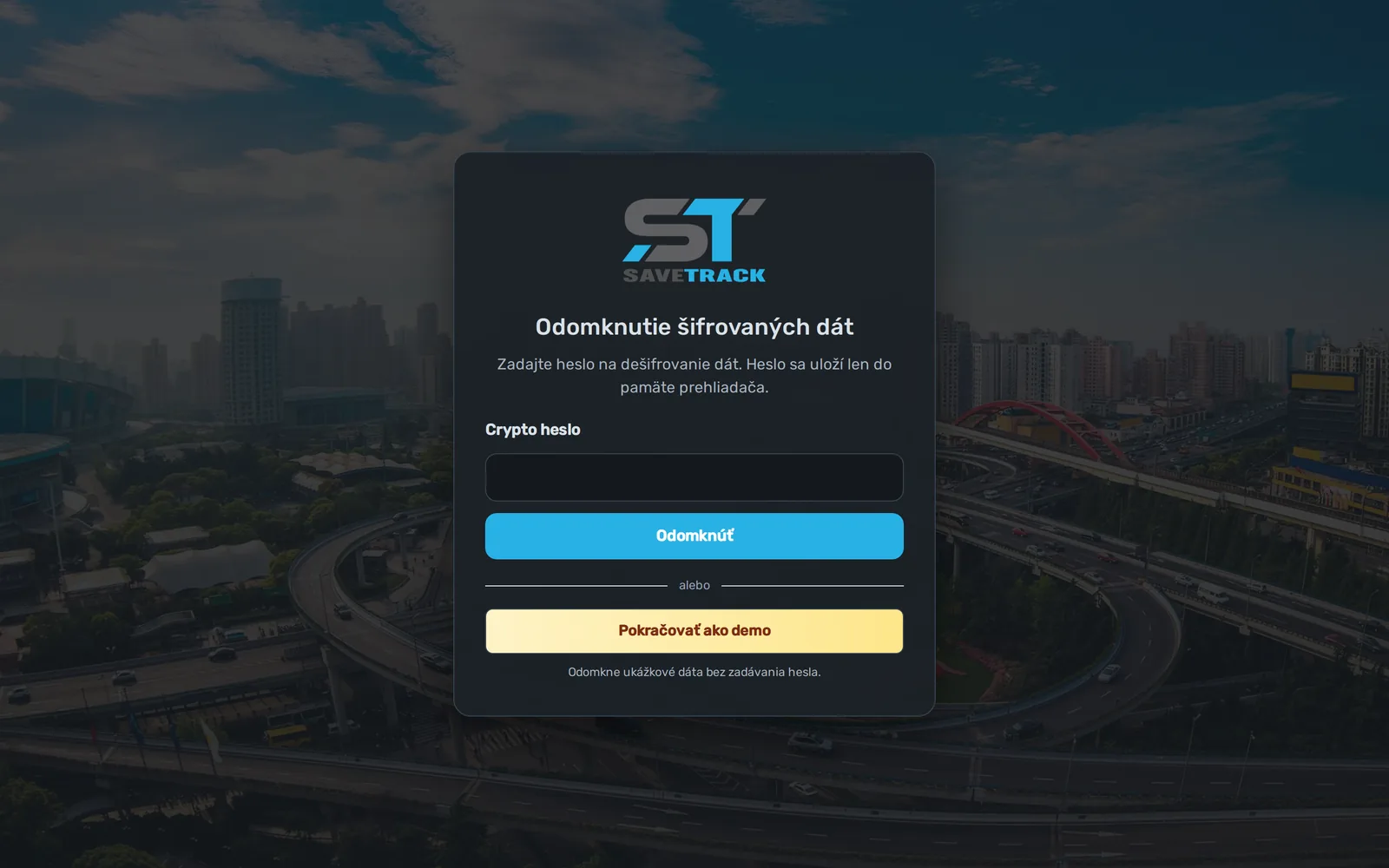 Unlocking encrypted data in the SaveTrack app